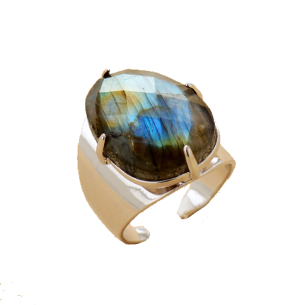 Bague Energétique en Labradorite Pour Eveil des Sens et Protection