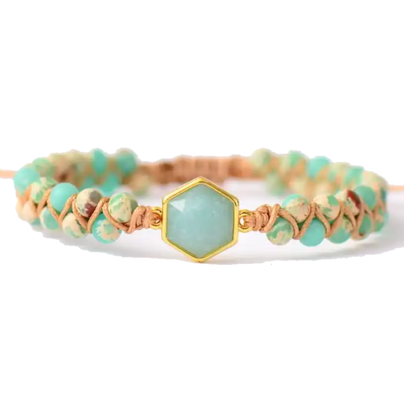 Bracelet en Amazonite &quot;Sérénité Naturelle&quot;