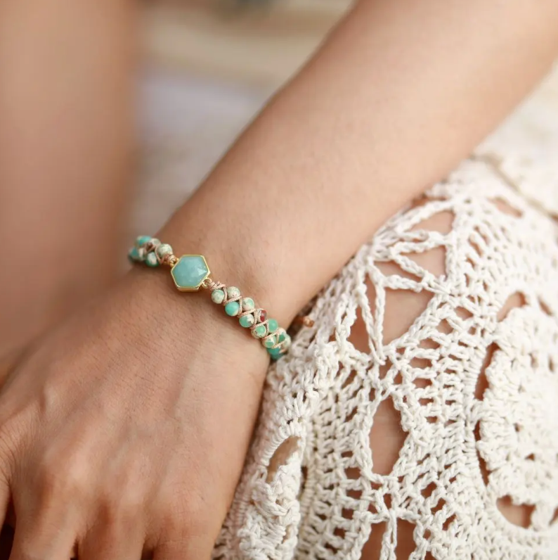 Bracelet en Amazonite &quot;Sérénité Naturelle&quot;