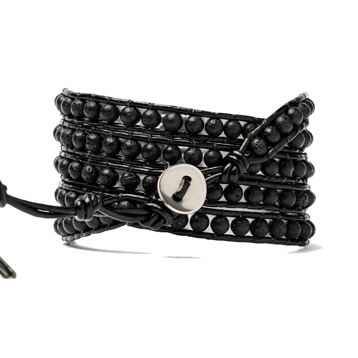 Bracelet Pour Homme en Pierre de Lave Pour Énergie et Force Intérieure
