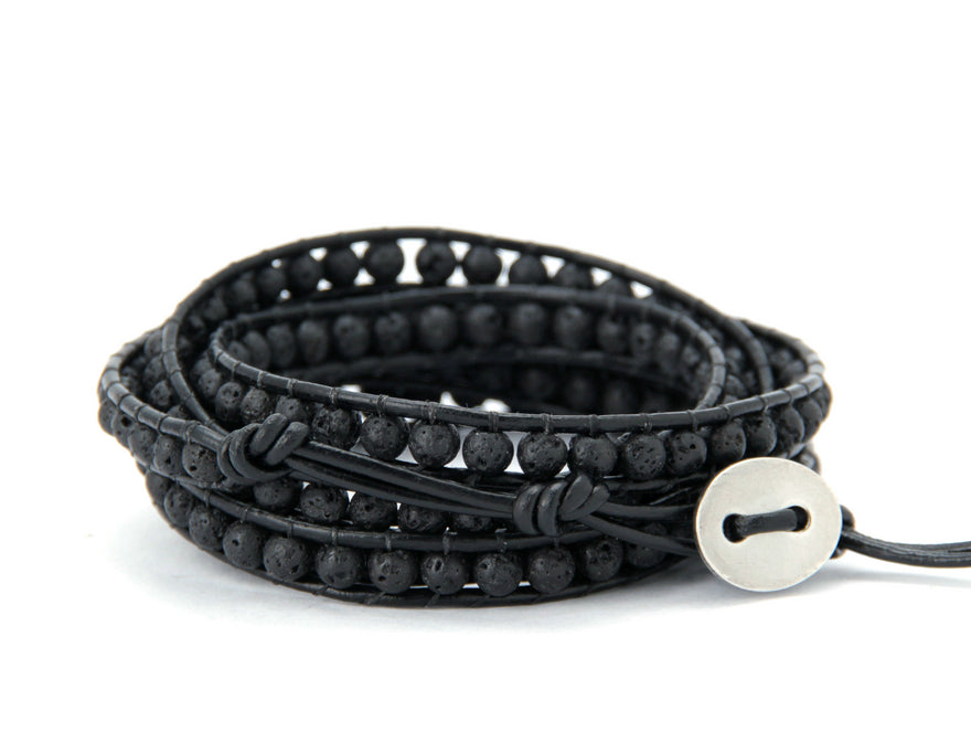 Bracelet Pour Homme en Pierre de Lave Pour Énergie et Force Intérieure