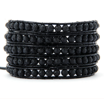 Bracelet Pour Homme en Pierre de Lave Pour Énergie et Force Intérieure