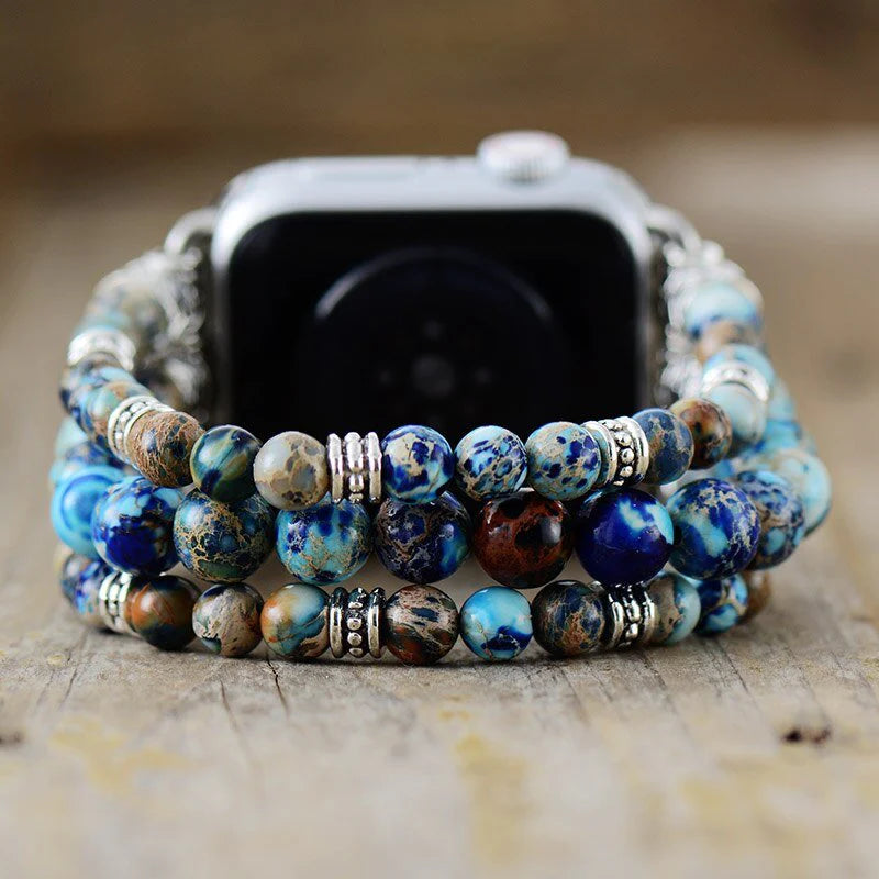 Bracelet Montre Apple Watch Extensible en Jaspe Impérial