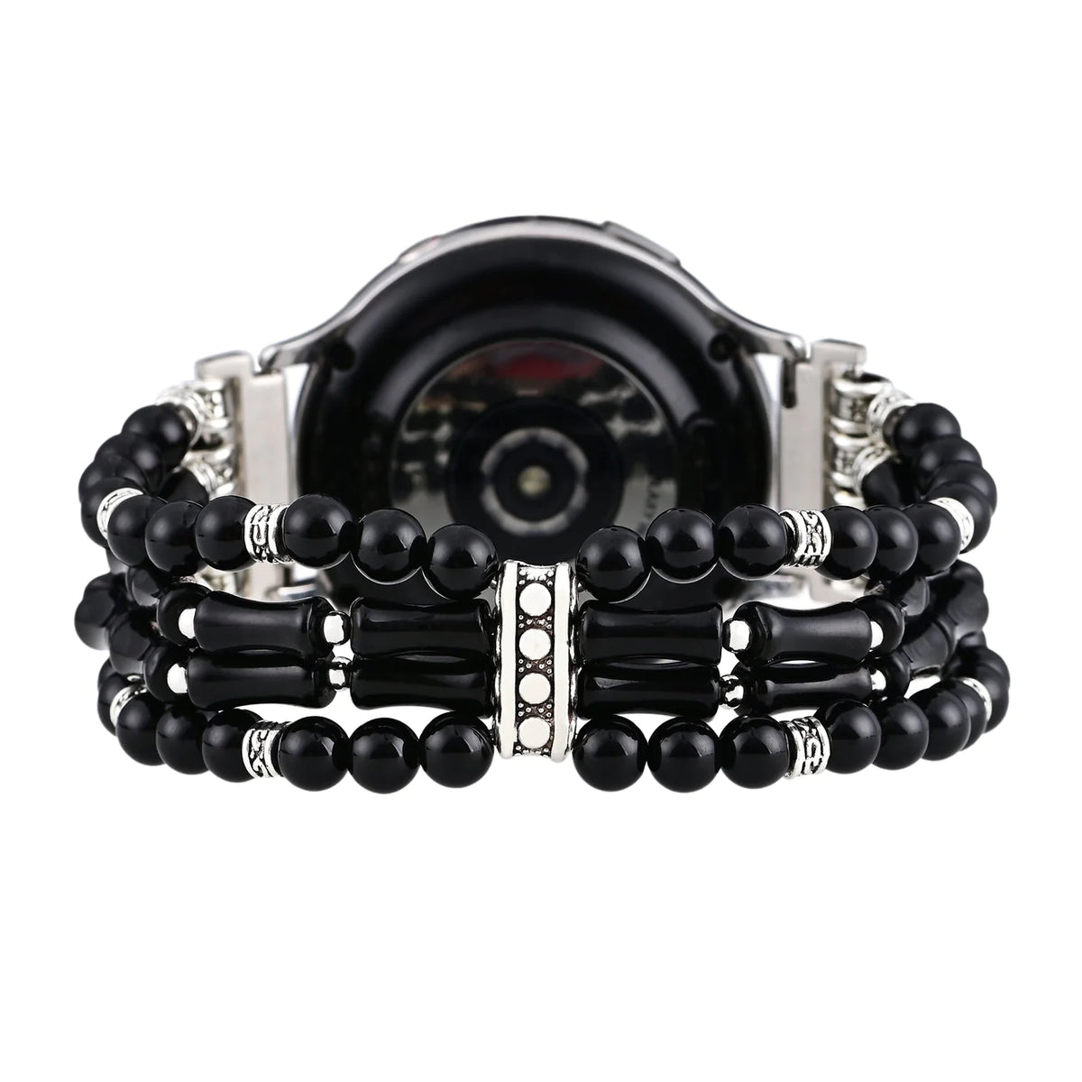 Bracelet Extensible Clair de Lune en Agate Pour Samsung Galaxy ou Garmin