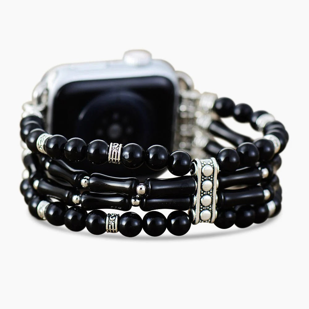 Bracelet Extensible en Agate Lune pour Apple Watch