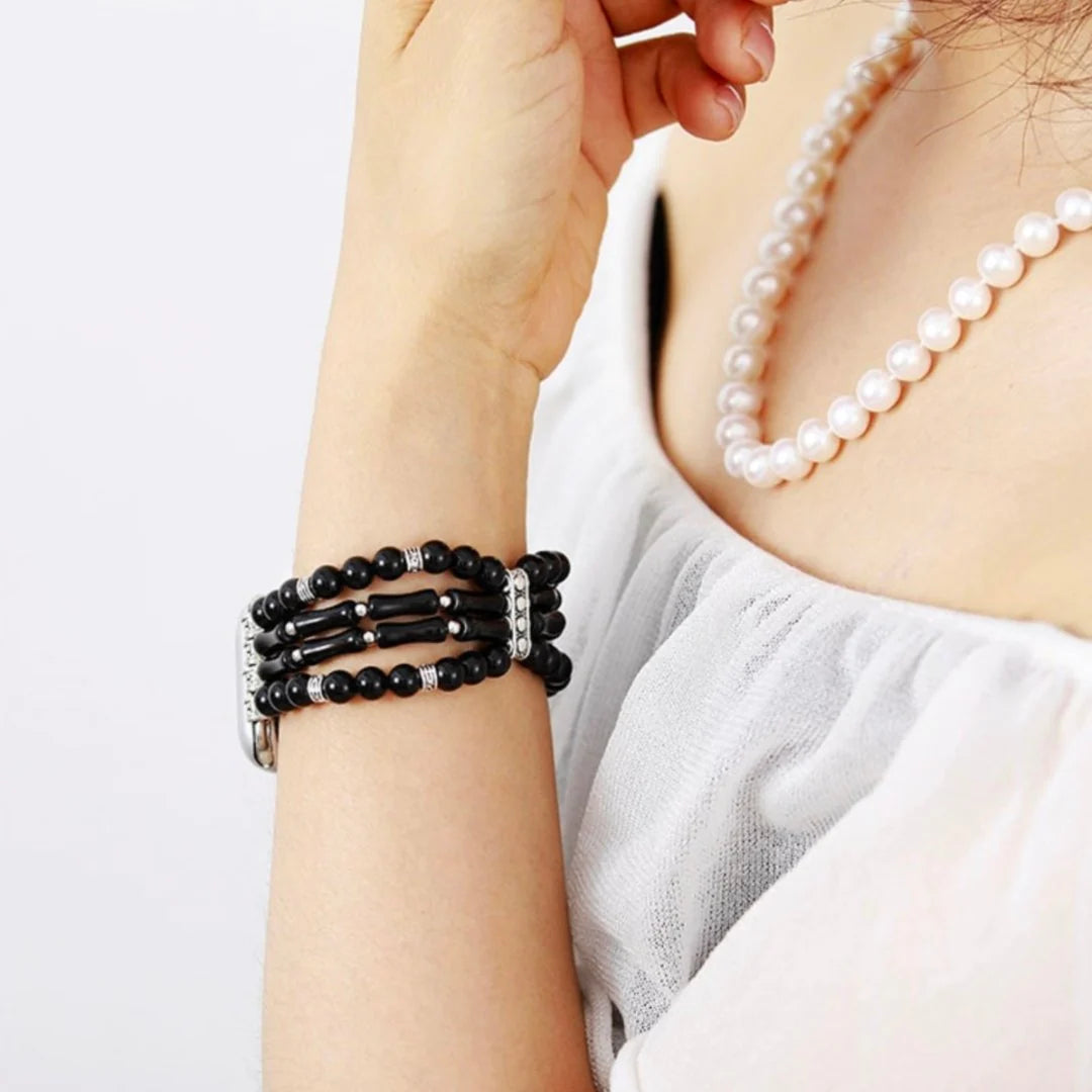 Bracelet Extensible en Agate Lune pour Apple Watch