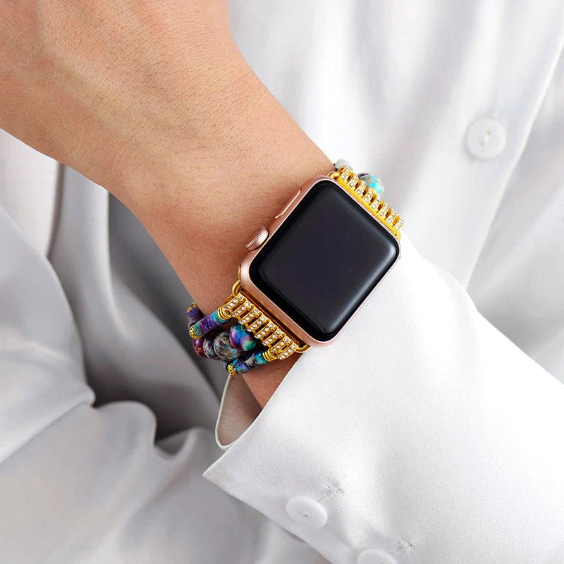 Bracelet Extensible en Jaspe Lavande pour Apple Watch