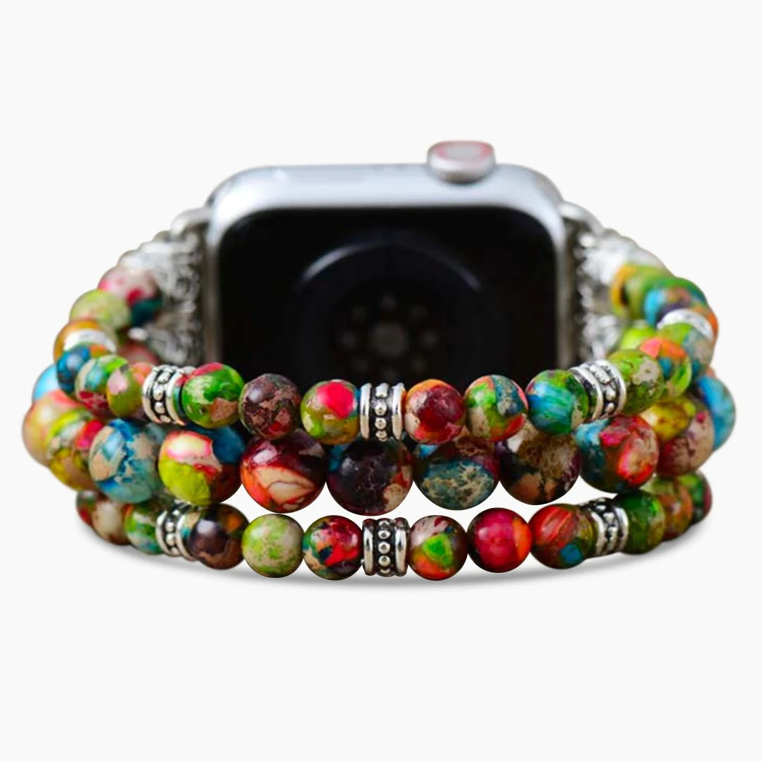 Bracelet Extensible en Jaspe Vignoble pour Apple Watch