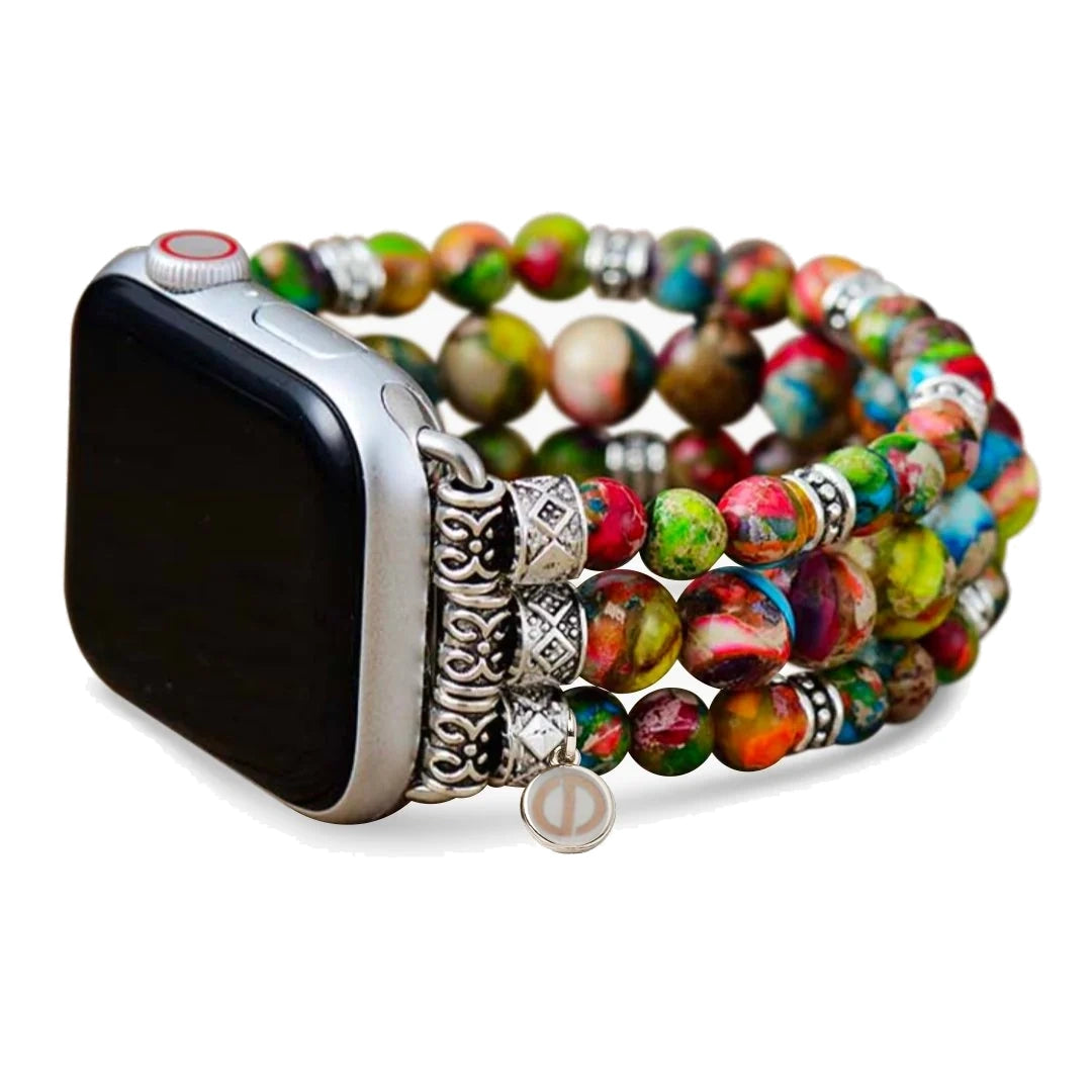 Bracelet Extensible en Jaspe Vignoble pour Apple Watch