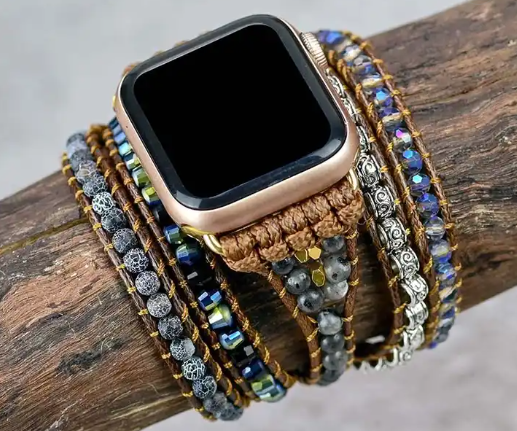 Bracelet pour Apple Watch &quot;Onyx Clair de Lune&quot; Pour Protection